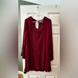 Red knee length dress